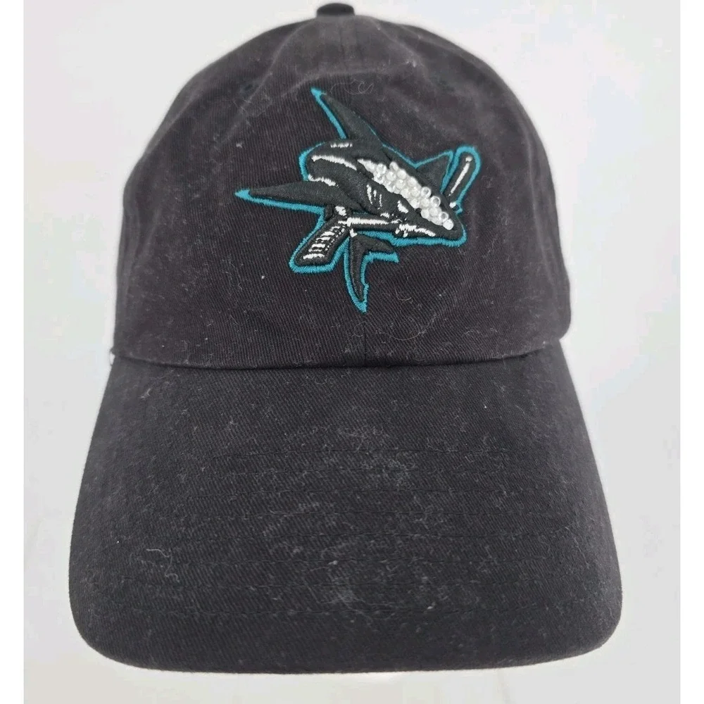 San Jose California Sharks‎ Hockey Team '47 Hat Throwback Crest With Jewels!